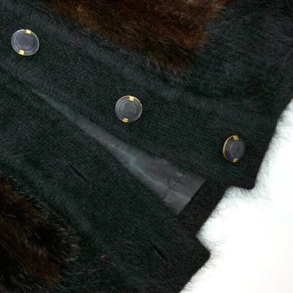 Radzoli by Fully Fashion Mink Fur Accent Angora Rabbit Blend Jacket Sz M - L - Picture 15 of 16
